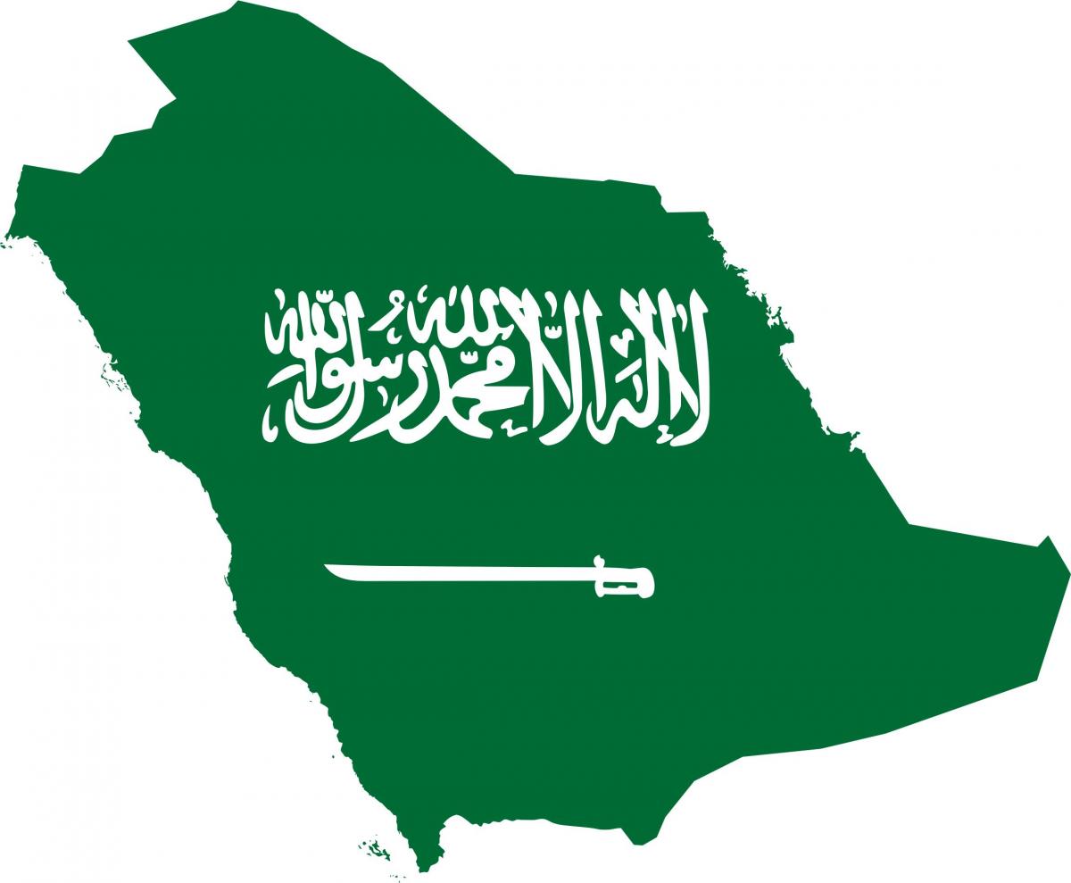 Arab Saudi peta bendera