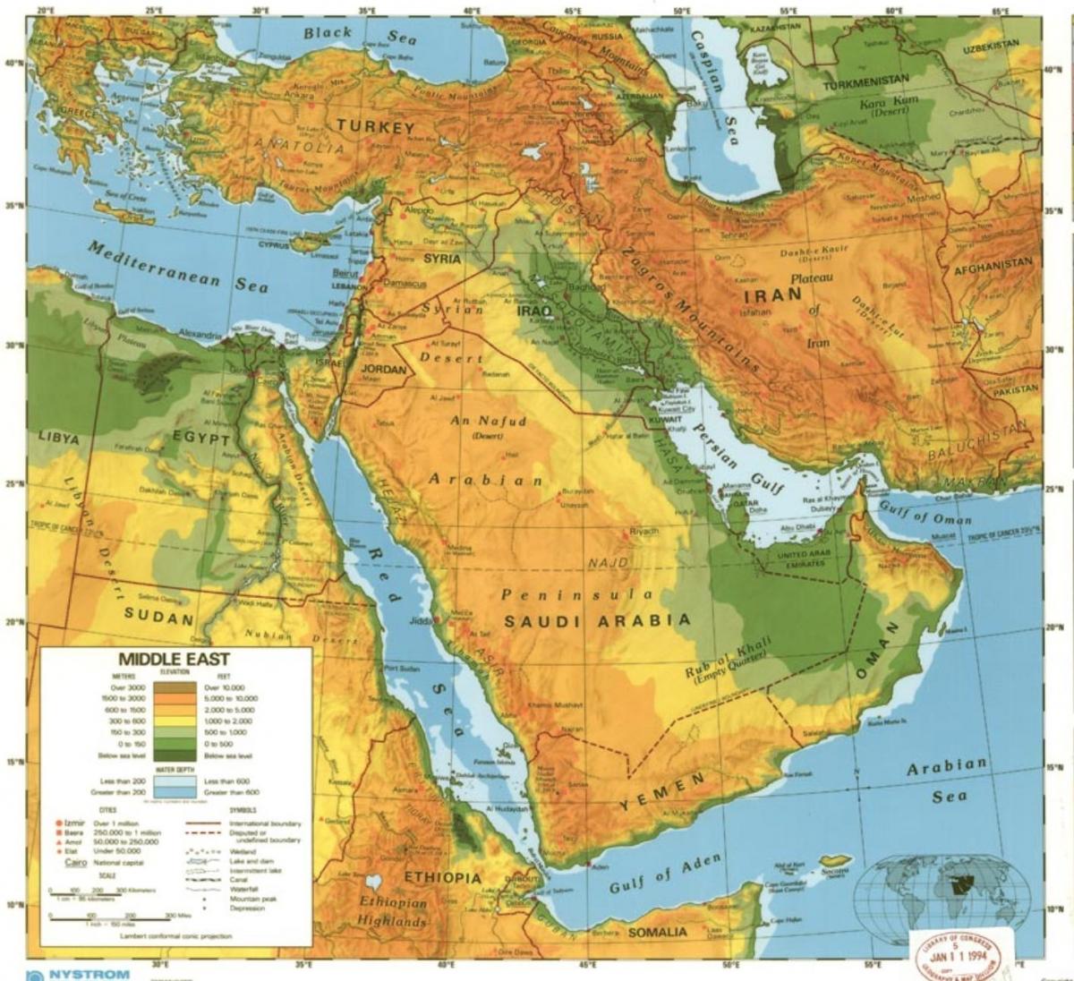 Peta dari gurun Arab Saudi