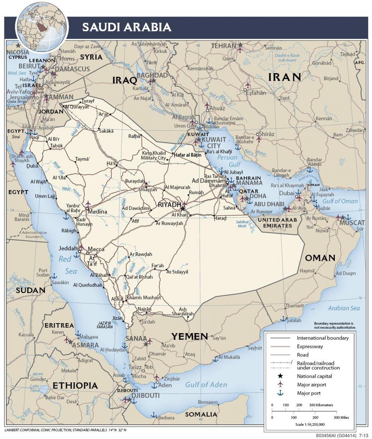 Peta Arab Saudi pelabuhan