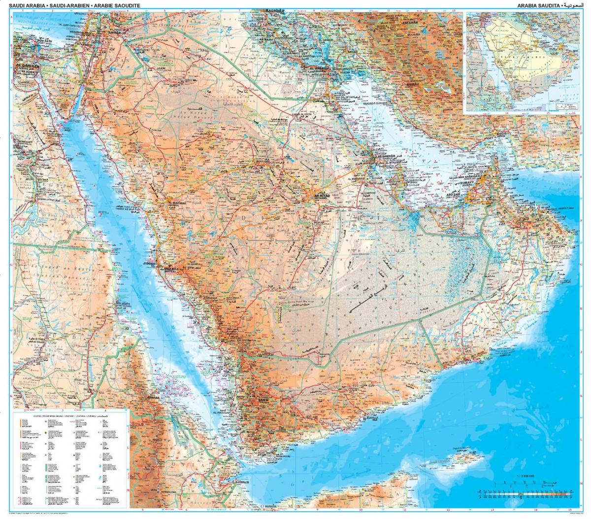 Peta Arab Saudi topografi