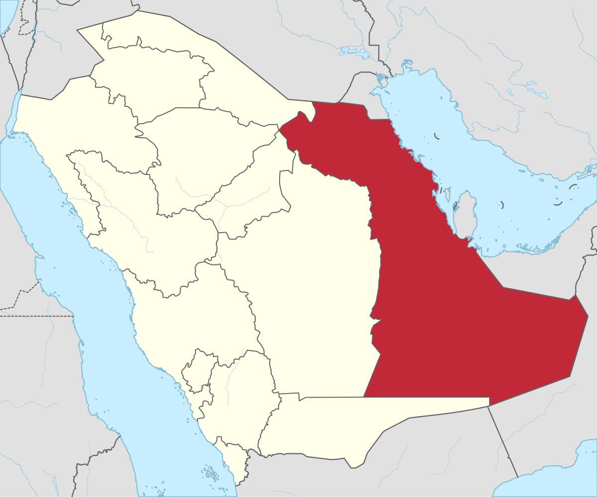 Peta wilayah timur Arab Saudi