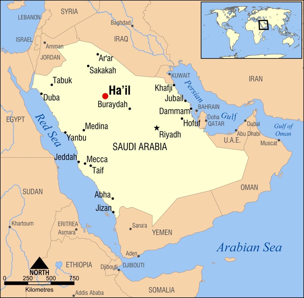 peta hail Arab Saudi