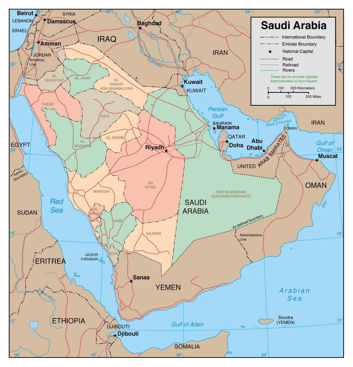 tunjukkan peta Arab Saudi