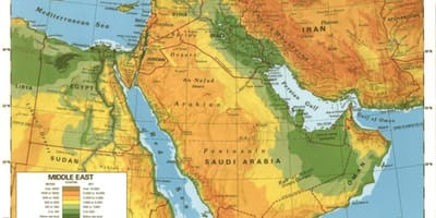 Peta dari gurun Arab Saudi