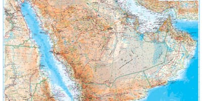 Peta Arab Saudi topografi