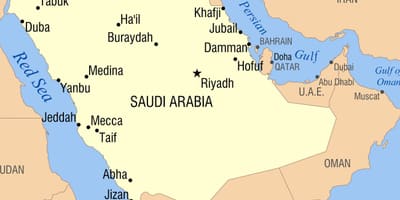 Arar SAUDI peta