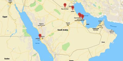 Peta al khobar, Arab Saudi