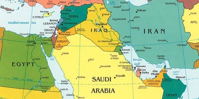 Peta Arab Saudi, negara-negara sekitarnya