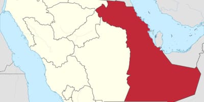 Peta wilayah timur Arab Saudi